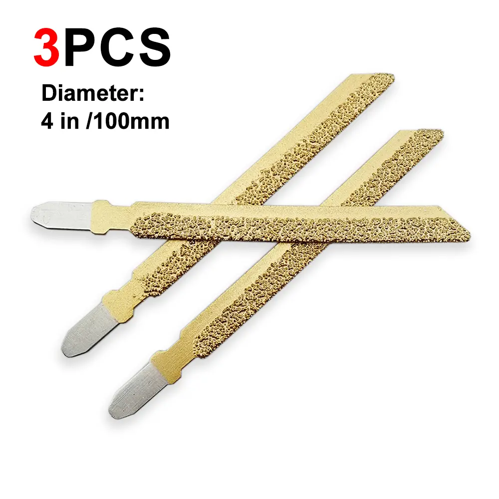 SHDIATOOL 3-Count T-Shank Diamond Jig Saw Blades, 4 in (100mm) 46 Grit Diamond Matrix Cutting Discs with 3-5 Times Higher Working Life, for Tile & Ceramic, Power & Hand Tools Accessories, 3 Counts