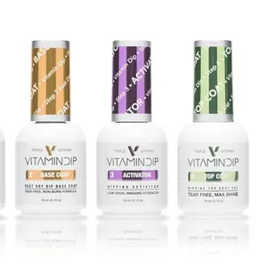 TORI + Mika Triple Vitamin Dip Powder Nail Liquid Set - Bond Gel Base Activator Gel Top Set 18ml - No LED UV/Lamp Needed for Long Lasting Nail Care