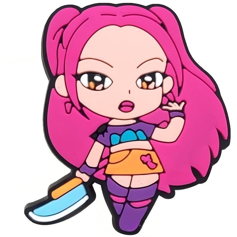 Unisex K-POP Shoe Charms — 18-Piece PVC Cartoon Soft-Rubber Shoe Accessory Set; Cute Shoe Buckles Suitable for All Ages