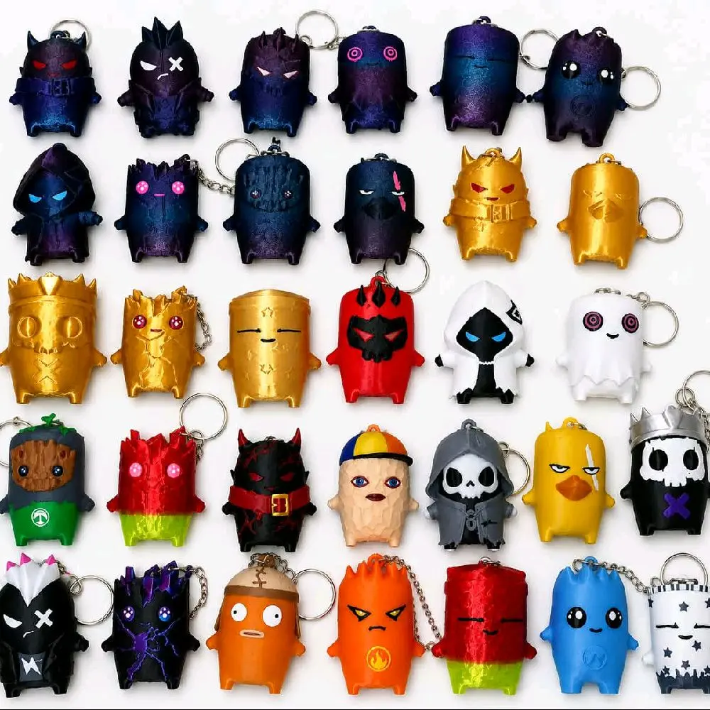 Fortnite Sprites Keychain, 3D Printed Gaming Collectible, Handmade Homemade Stylish Unisex Keychain with Durable Steel Ring