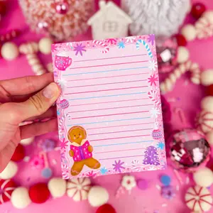 Reading Gingerbread Notepad 4.25" x 5.5"