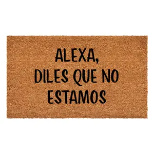 Alexa, Diles Que No Estamos Doormat - Brown Textured Design with Spanish Phrase