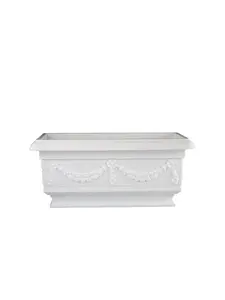 212 Main AI-DL103WH White Rectangular Pedestal Planter