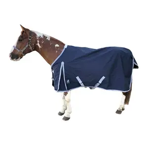 Jacks 76 in. Atlas Turnout Blanket (4292-NV-76) - 600 Denier, 300 gm Lining, Adjustable, Breathable, Durable Fleece, Keep Warm, Navy Equestrian Blanket