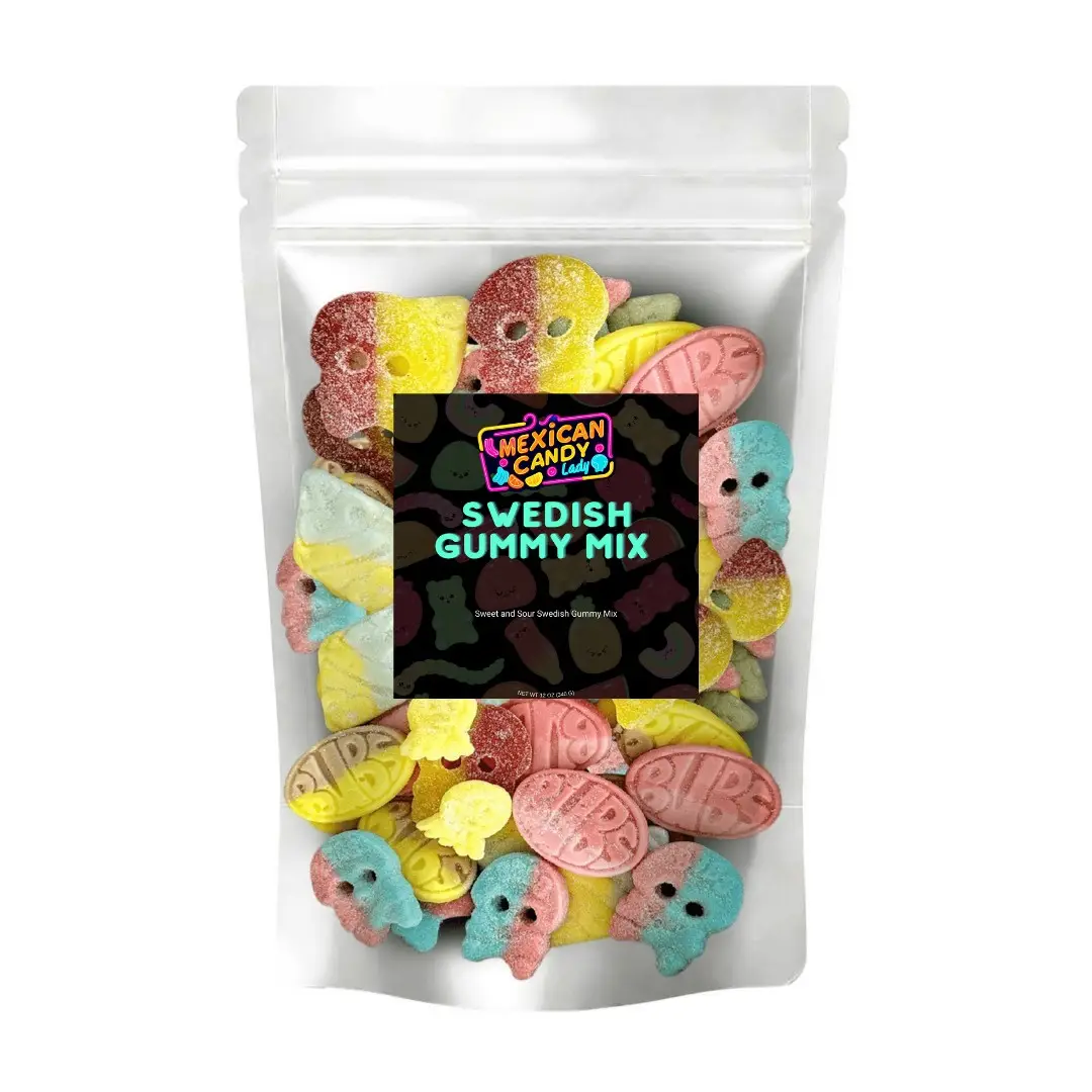 Assorted Bubs and Skulls Swedish Candy Mix - One Pound - Chewy Snack - Bonbon viral swedish Sweet Nata
