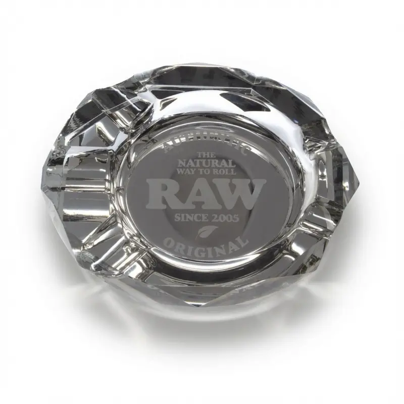 RAW Darkside Minimalist Compact Modern Smooth Glass Ashtray - Space-Saving Home Decor Statue Figurine for Home Supplies, Ideal for Shelves