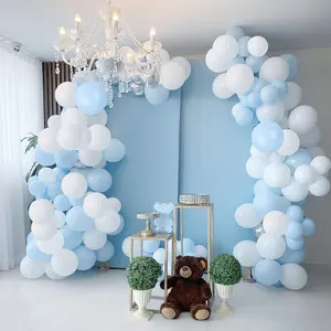 Blue and White Balloons, Light Blue White Balloon Garland Arch Kit, 84 Pack Pastel Blue White Balloons for  Shower Birthday Wedding Party Decoration