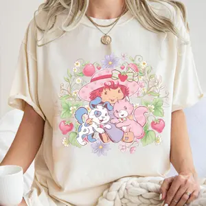 Strawberry Shortcake Short Sleeve T-Shirt, Gift For Fan, Gift For Her, Gift For Him, Summer Outfits 2025, Vintage Graphic Tee