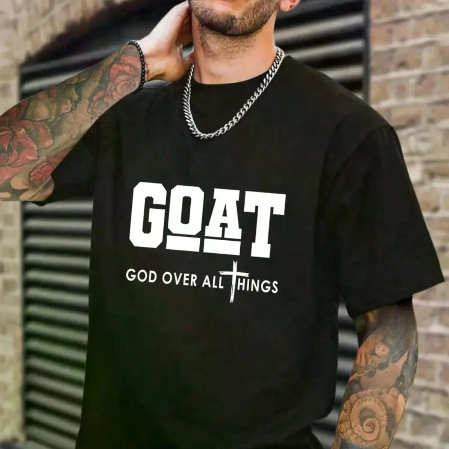 Goat God Over All Things Shirt - Trendy Unisex Casual Crew Neck Short Sleeve T-Shirt, Perfect Gift
