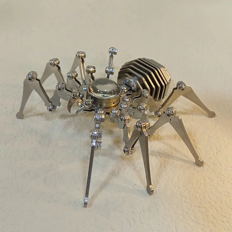 Stainless Steel Static Mechanical Spider Model Kit - DIY Assembly Educational Toy for 8-10 Years Kids, Punk-Look Mechanical Art, Hands-On Bug Science & Tech Christmas Gift