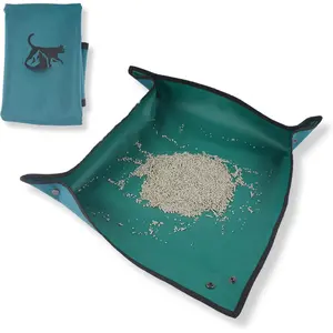 Travel Litter Box for Cats Small & Foldable - Non-Stick Portable Litter Box for  Traveling, No-Mess, Collapsible Litterbox (Essentials Traveling with Cats by , Plane, and Camping)