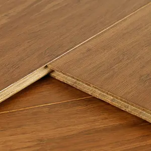 Jeedeson Carbonized Solid Strand Woven Bamboo Flooring 36.22” W X 5.2” L X 0.47” H Wood Texture Wear-Resistant, Moisture-Proof Tongue and Groove Bamboo Floor