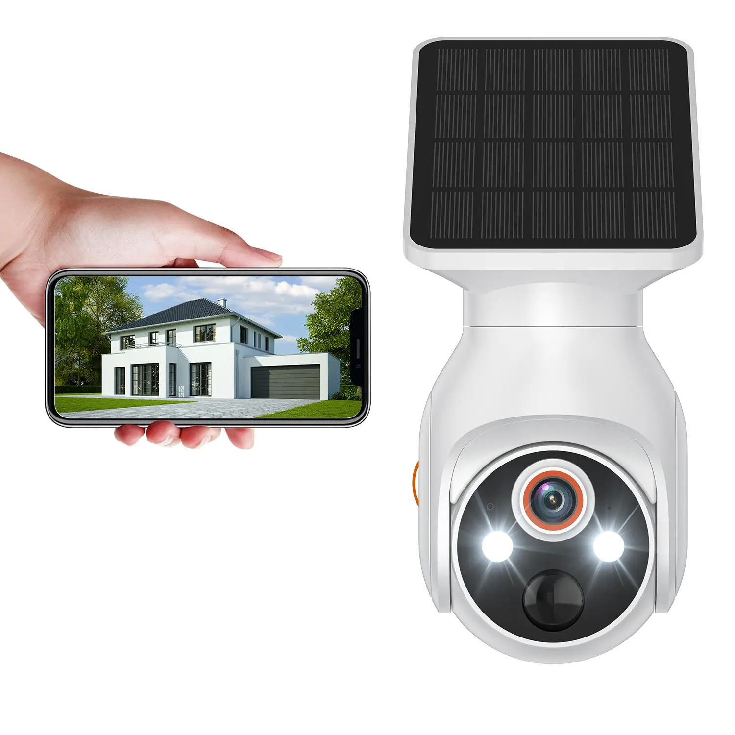 Q50 Solar-Powered Outdoor Surveillance Security Camera, 1080p Wireless Weatherproof Camera with Solar Panel, AI Human Detection, Smart Motion Tracking, Night Vision, 2-Way Talk, Cloud Access, 2.4 GHz Wi-Fi, Water Proof