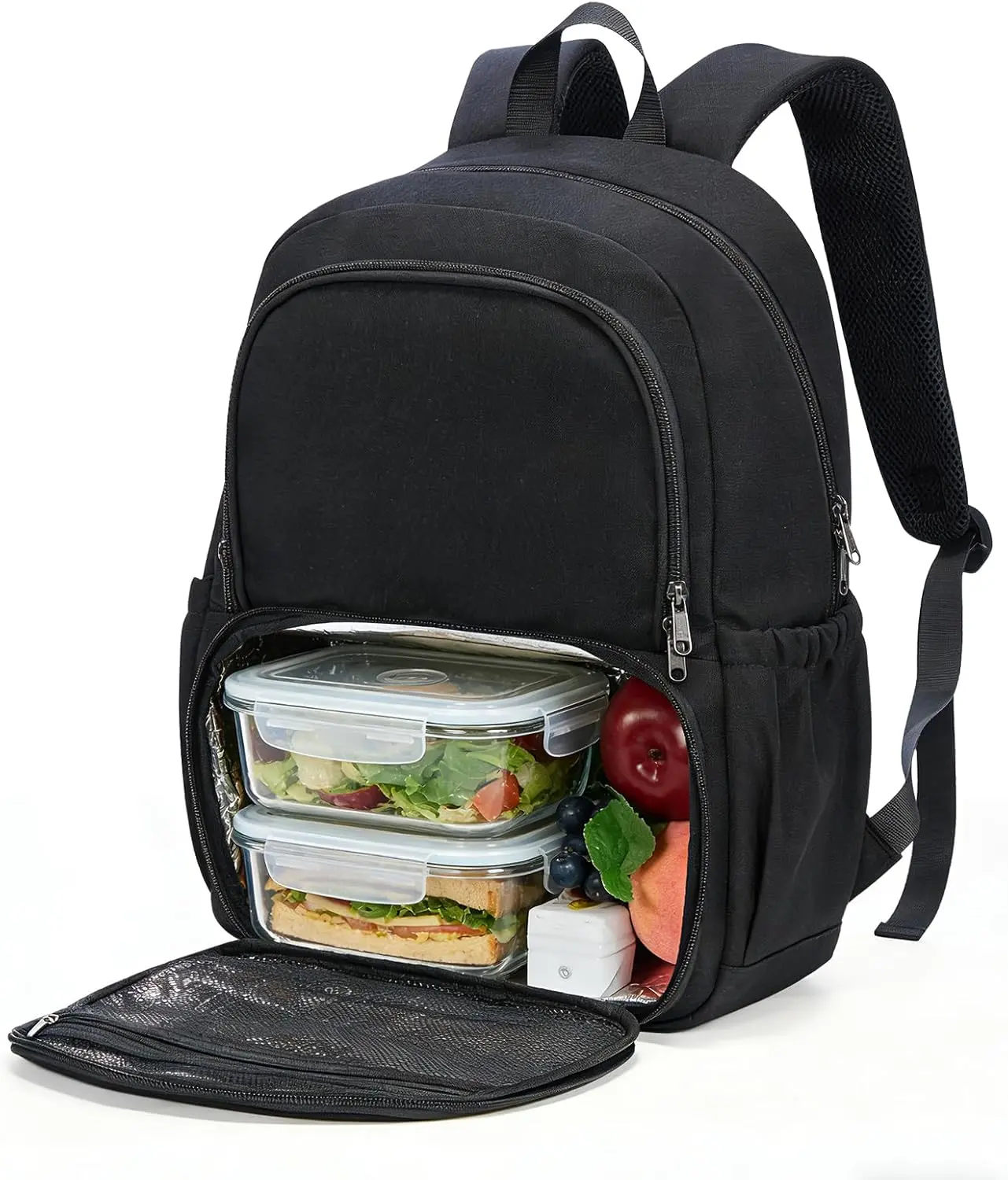 Lunch Backpack for Men Women,15.6 Inch Laptop Backpack with Lunch Compartment,Water Resistant Insulated Cooler Work College Backpacks
