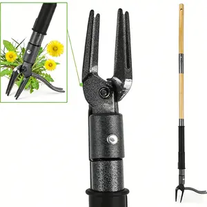 Heavy-Duty Weed Puller Tool, Durable, Ergonomic, 4 Claw Steel Head, Dual Pop-Out Mechanism, Easy Weeding for Dandelions, Crabgrass, Garden Weeds, Lawn Care