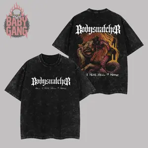 [Baby Gang] Bodysnatcher - HELL IS HERE, HELL IS HOME Tour 2026 - Chaos & Carnage 2026 Heavy Metal Washed Tee Bodysnatcher Tour 2026 Deathcore Unisex Oversize Rock Band Cotton Gift For Rock Music Lovers Vintage Fan Merch