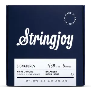 Stringjoy 7-38 Balanced Ultra Light Gauge Signatures - Nickel Wound Electric Guitar Strings