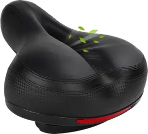 Wide Comfortable Bike Seat for Men & Women, Memory Foam Bicycle Seat with Dual Shock Absorbing Ball, Universal Fit Bike Saddle for Stationary, Commuter, Mountain, Road, Cruiser, Ebike