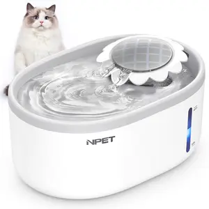 NPET Cat Water Fountain, 2L/101oz Automatic Pet Water Dispenser for Small Cats/Dogs, Ultra Quiet Pump, Multiple Pets Use, Large Capacity, Circulating Filtration System, Easy to Clean, Cat Dog Drinking Fountain for Home