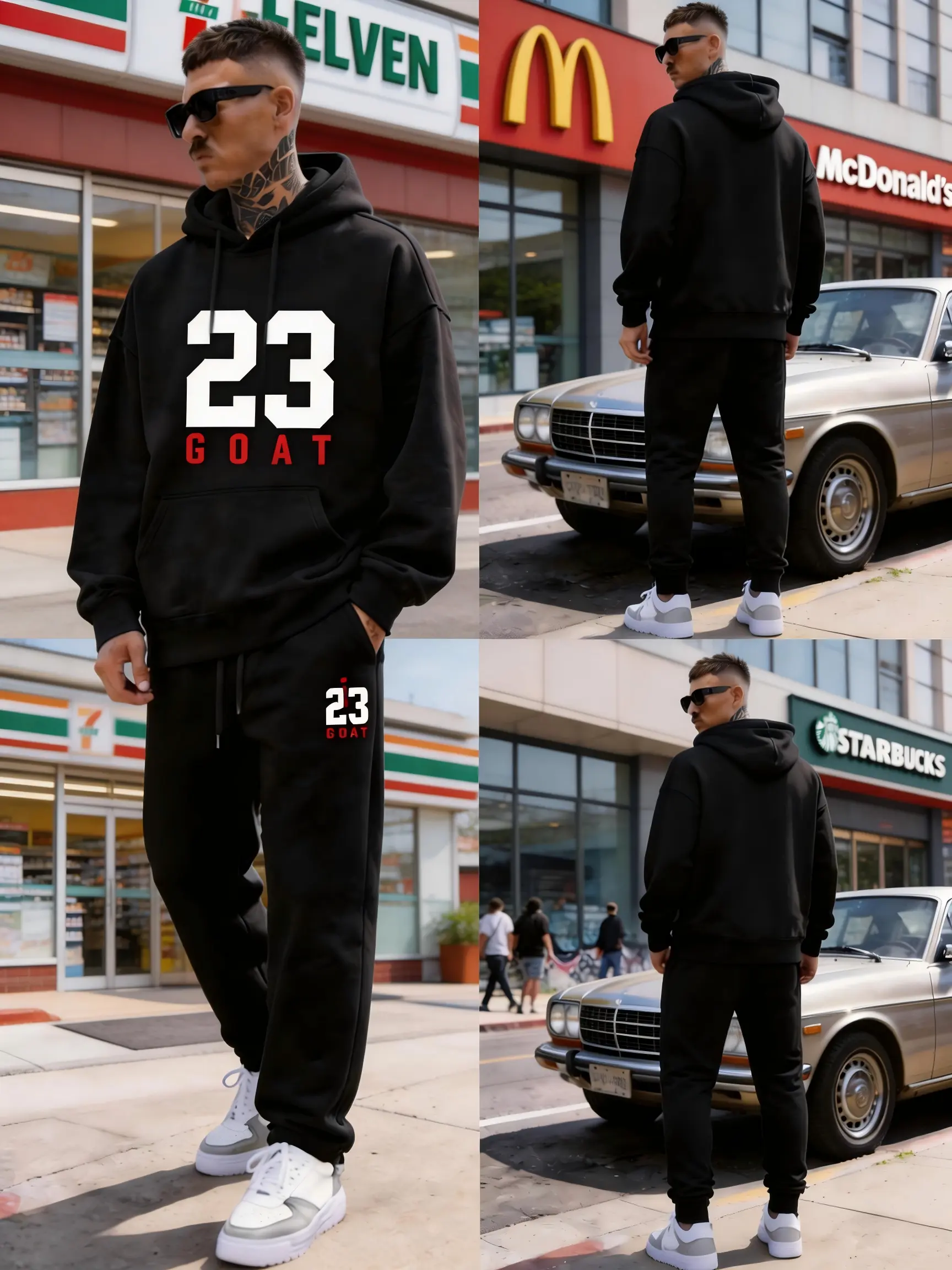 Men's Dark Blue Lightweight Cotton Hoodie & Sweatpants Set, 2026