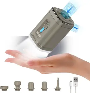 Tiny Electric air Pump for Inflatables Camping Light, Portable Rechargeable Mini Pump with 1200mAh Battery for christmas gifts Swimming Ring, Pool Floats/Toys