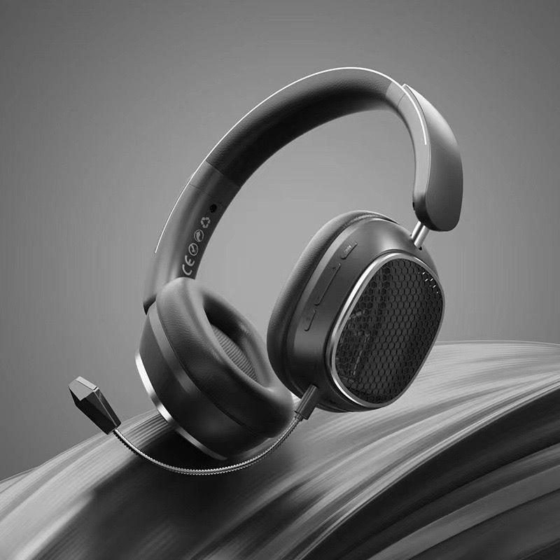 ZECAA Bluetooth Wireless Bass Headphone 5.4 Head On Earphones HiFi Sound Video Game Headphone With Microphone Audio Headset audifonos bluetooth noisecancellingheadphones Portable Charging Space Electronic Earbud Black bluetooth-compatible headset