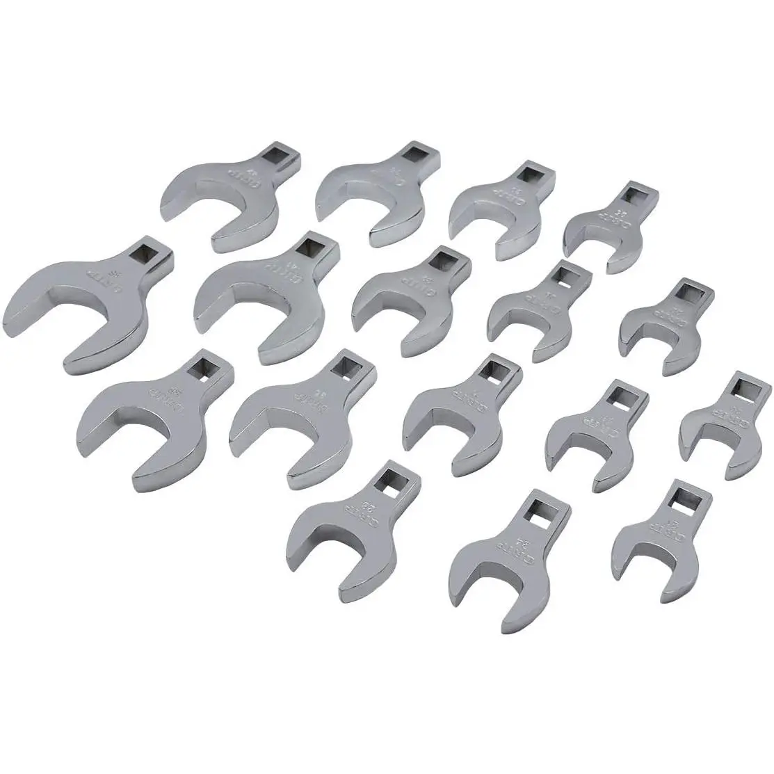 17 pc Metric Jumbo Crowfoot Wrench Set (MM) - Sizes from 20mm to 46mm - Storage Tray - Chrome Plated Carbon Steel