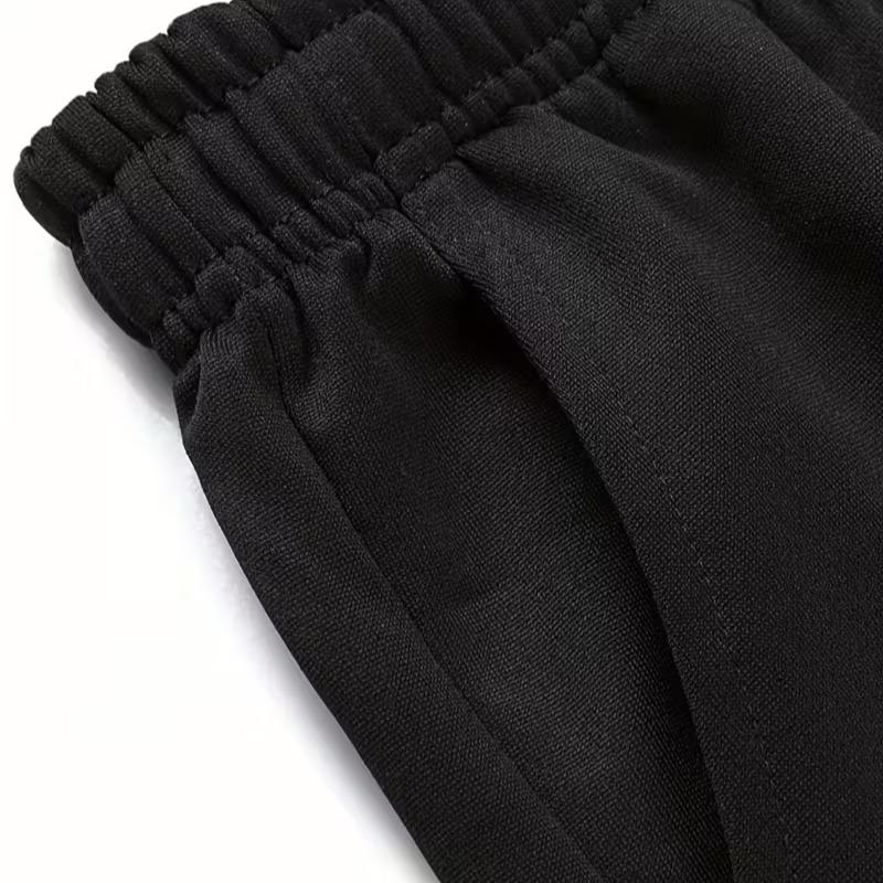 Men's Casual Jogger Pants - Straight-leg loose fit, elastic waistband with drawstring, side pockets, all-season comfort, athletic style long pants, knit fabric, durable material