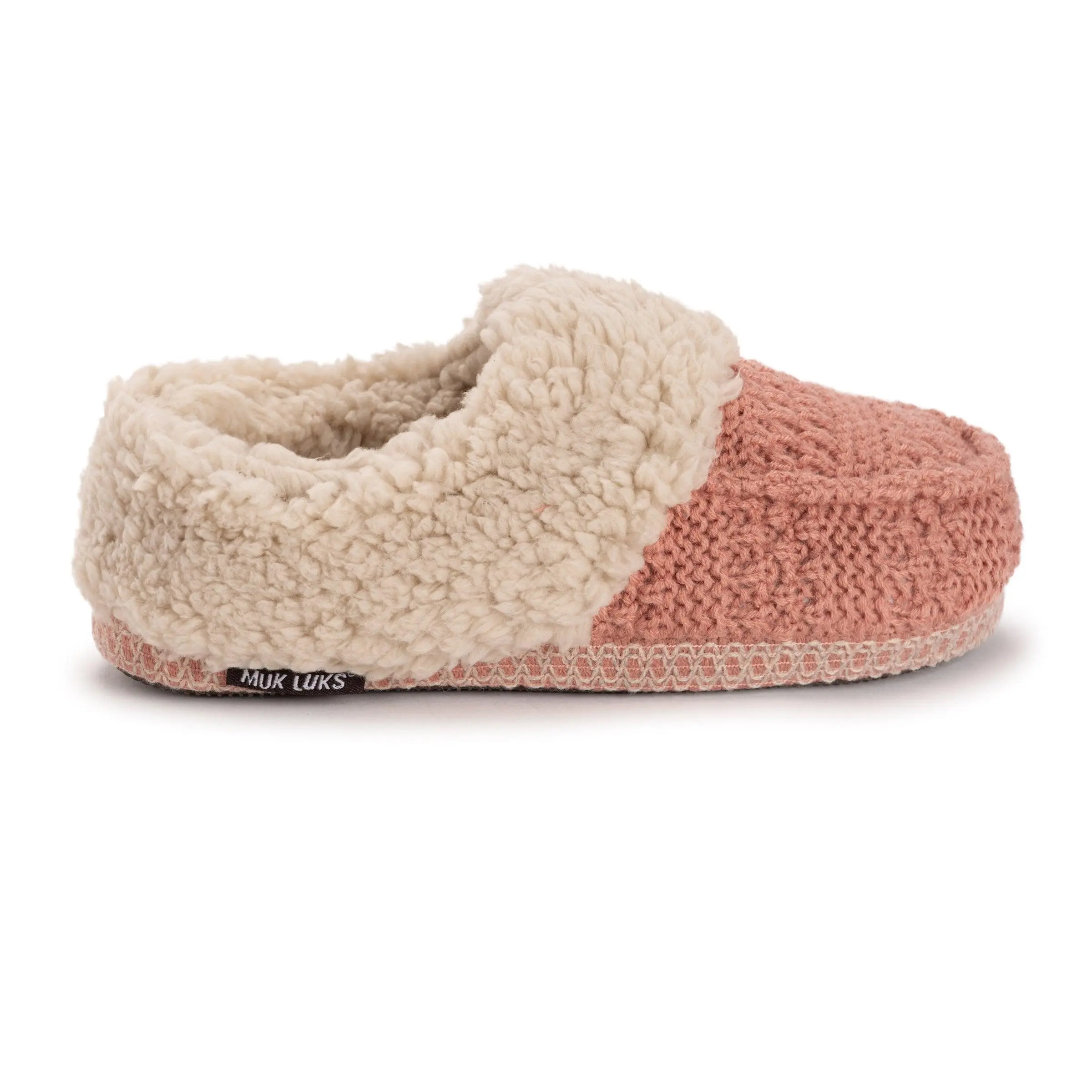 Muk Luks Slippers for Women, Moselle Cuffed Knit Indoor Warm Casual Footwear with Plush Faux Shearling Lining and Cushioned Non-Slip Sole, Indoor Warm Slippers