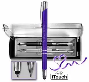 G T Luscombe 82825 Gift Set-Adoration Pen & Pencil - Violet & Silver