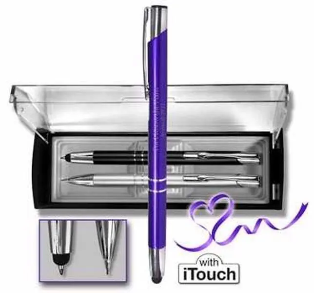 G T Luscombe 82825 Novelty Gift Set - Adoration Pen & Pencil, Violet & Silver, CPC Super, Itouch, Boxed for Gift Giving