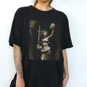 Cotton Short Sleeve T-Shirt Girls Will Be Girls Funny T-Shirts, Medusa With The Head of Perseus Girl Power Shirts, Graphic Tee Cotton Shirts Comfort Fabric