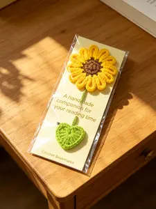 Handmade Flower Design Bookmark, 1 Count Cute Crochet Flower Bookmark, Personalized Handmade Daisy Bookmark Gift for Book Lover, Teacher
