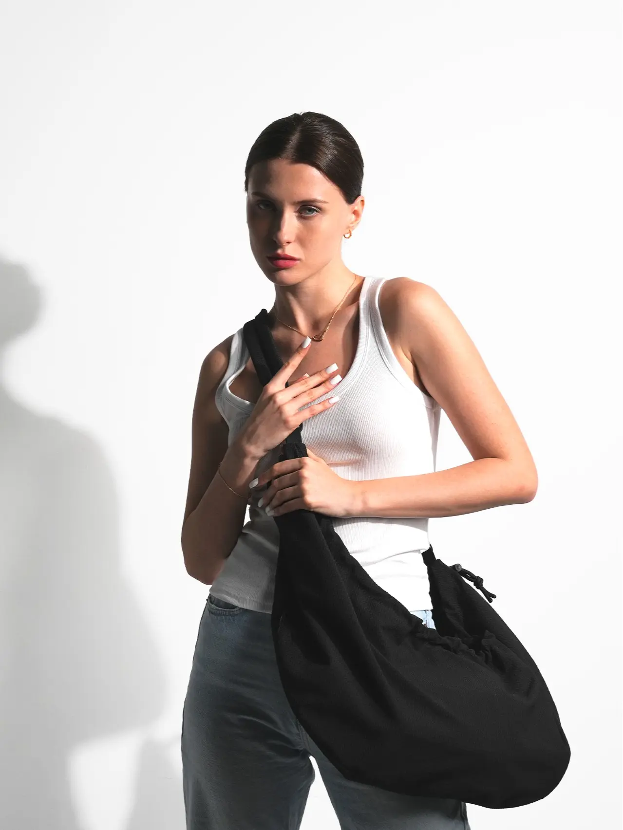 Bella Notte Half Moon Bag - Spacious 100% Polyester Shoulder Bag with 3D Texture, Interchangeable Handle & Water-Repellent Finish for Everyday Use