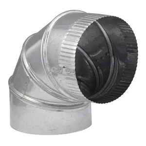Imperial 6 in. Adjustable 90° Galvanized Steel Furnace Pipe Elbow – Durable HVAC Duct Fitting for Heating Systems