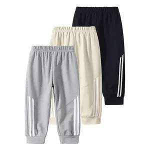 3-piece boys' autumn and winter fashion sweatpants 3-12 years old children's elastic waist leisure sweatpants children's jogging sweatpants