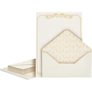Letter  & Envelopes Set - 60 Sheets (7.2 x 10.2 In) & 30  Envelopes (4 x 7.7 in),  Border, 100 GSM -  Lined Stationery for Love Letters & Invitations