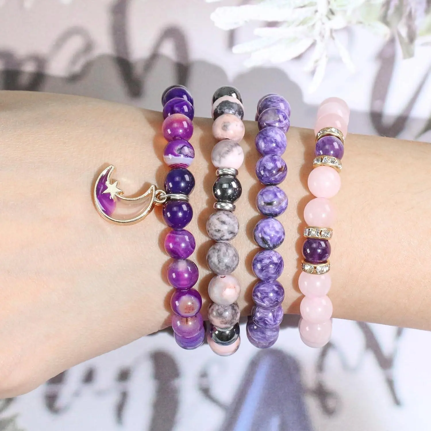 8mm Natural Amethyst Gemstone Round Loose Beads for Jewelry Making DIY Bracelets Necklace (45-48pcs/strand) 8mm Natural Amethyst Gemstone Round Loose Beads for Jewelry Making DIY Bracelets Necklace (45-48pcs/strand)