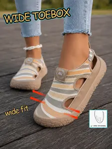 Women's New Fashion Breathable Knit Casual Shoes, Comfort Wide Version Laces Slip-Ons, Ideal for Leisure Walking Footwear