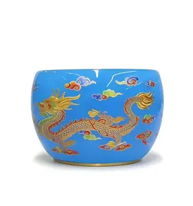 Ocean Blue Dragon Gilded Jianzhan | Imperial Harmony Tea cup, Chinese culture,High-temperature firing,Handcrafted ceramic cup,Wine Glass, Kung Fu Cup,Drinkware