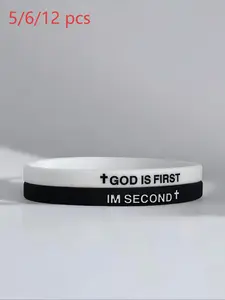Christian Jesus Wristbands, Faith Prayer Bracelets, Bible Verse Bracelet, Inspirational God Is First Hand Chain for Spiritual Strength, Stylish Religious Jewelry for Women & Men