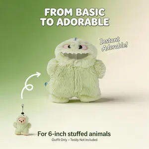 TEDDY HUGGY Cuddly Teddy Bear Series – 6" Cute Accessories for Plush Toys, Includes a Keychain That Can Be Attached Anywhere, Perfect for Owners of 6" Plush Toys and Teddy Bears, Suitable for Kids & Adults, Birthday/Anniversary Gift