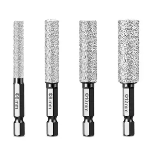 SnapFixMate Diamond Grit Dual-Purpose Drill Bit – High-Density Grit for Drilling & Sanding Tile/Ceramic/Glass, Hex Shank Non-Slip Design, Cooling Wax Lubrication, No Water Needed (1/4 5/16 3/8 1/2 4Pcs)TikTokShopBlackFriday