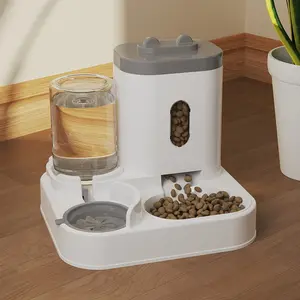 Cat Water Dispenser Automatic Feeder Combo, Pet Drinking Fountain, Flowing Circulating Cat Waterer, Integrated Food & Drink Container