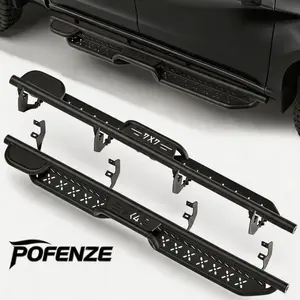 POFENZE-NADIA Running Boards for 2019-2025 Chevy Silverado/GMC Sierra 1500 & 2020-2025 Chevy Silverado/GMCSierra 2500 HD 3500 HD, 4 full-sizedoors, Carbon Steel NerfBarsSideSteps forFull Size Truck,Black Powder CoatedRunningBoardsboujee caraccessories