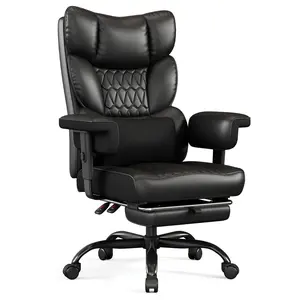 Vonesse Big and Tall Office Chair, Computer Chair with Soft Adjustable Armrests, Ergonomic Gaming Chair with Breathable Linen Design, Executive Chairs with Footrest  MI-3053
