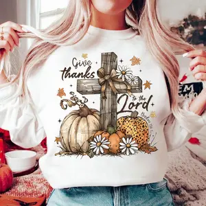 Give Thanks To The Lord Sweatshirt, Floral Fall Shirt, Pumpkin Spice Tee, Autumn Gifts, Christian Fall Coquette Hoodie, Jesus Shirt, God Shirt For Her