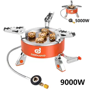 Odoland 9000W/5000W Portable Camping Stove Lightweight Camp Stove Collapsible Backpacking Stove with EVA Box for Outdoor Camping Cooking Hiking and Picnic Emergency