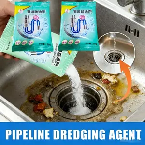2-Pack Drain Clog Dissolver, Quick Odor Removal, Safe for Pipes, Easy to Use, Multi-Purpose Pipe Unblocker for Toilet, Bathroom, Kitchen