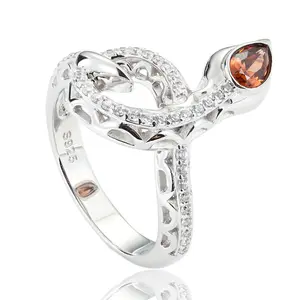 【#R484】Snake Ring UCCIYO S925 Sterling Silver Synthetic Moissanite Ring for Women Men Hip Hop Jewelry Gift